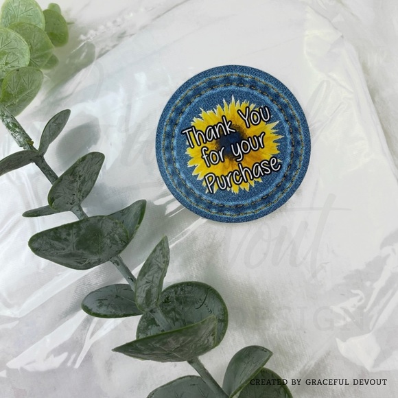 Thank You For Your Purchase - 2" (inches) Round Sticker (96ct.) - Picture 6 of 6